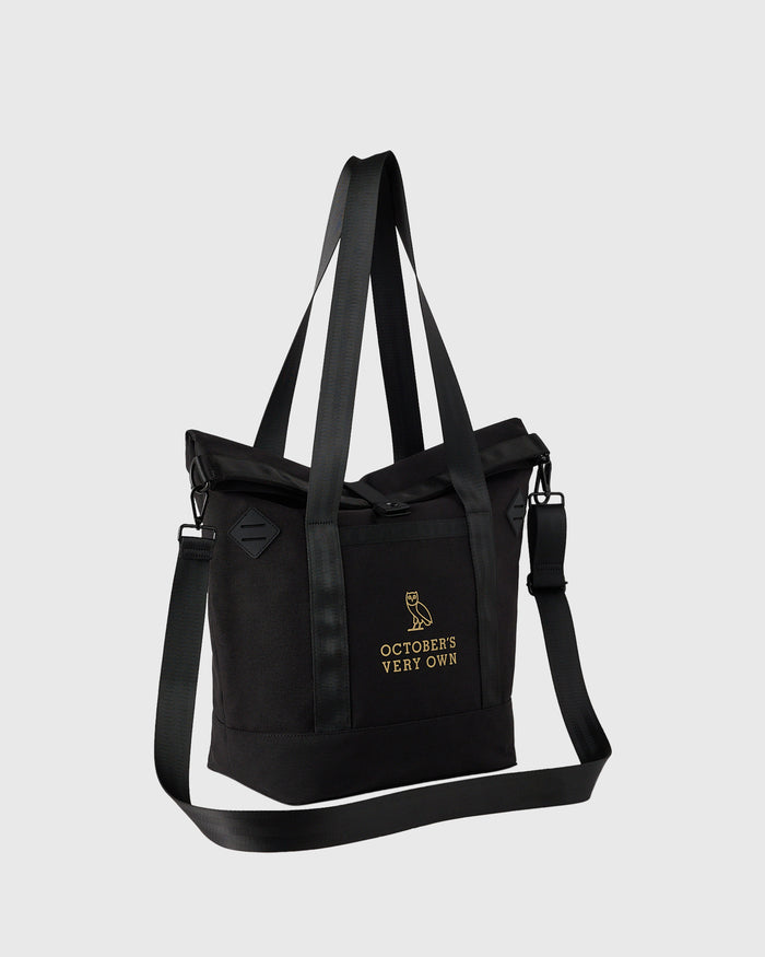 Roll Top Tote Bag - Black
