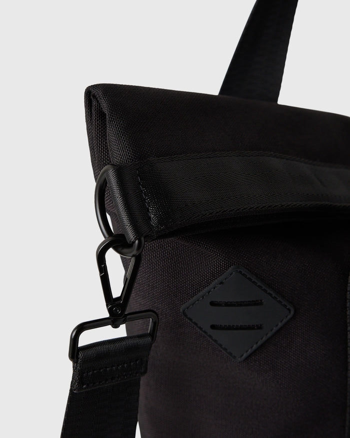 Roll Top Tote Bag - Black