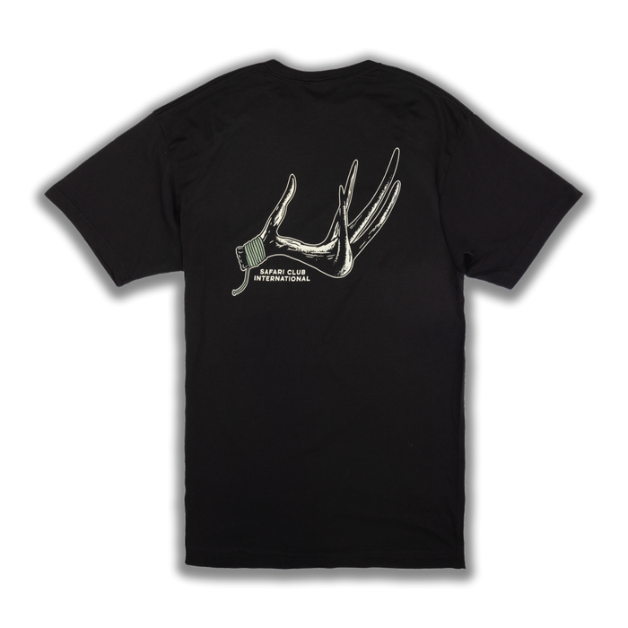 Black Tee with antler graphic