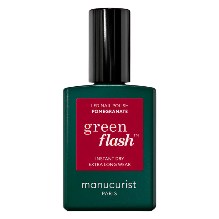 Bottle of Manucurist Semi-Permanent LED Green Flash - Pomegranate 15mL