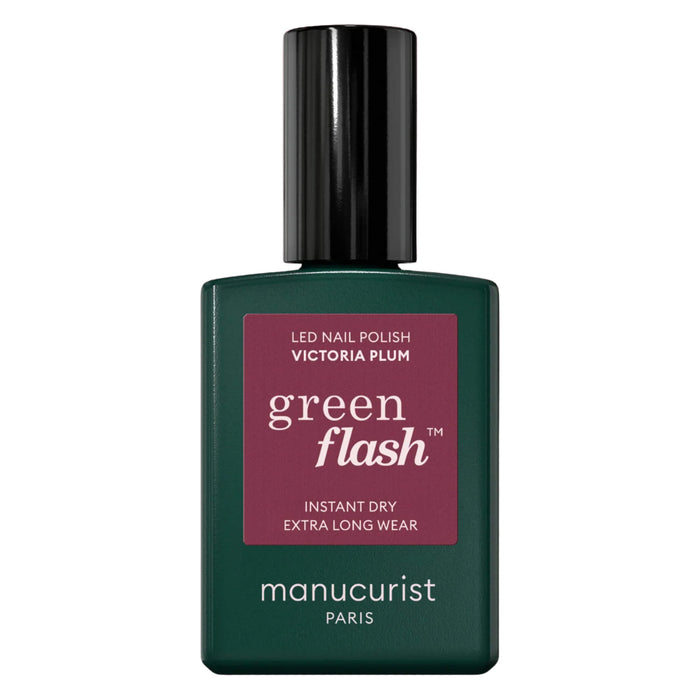 Bottle of Manucurist Semi-Permanent LED Green Flash - Victoria Plum 15mL