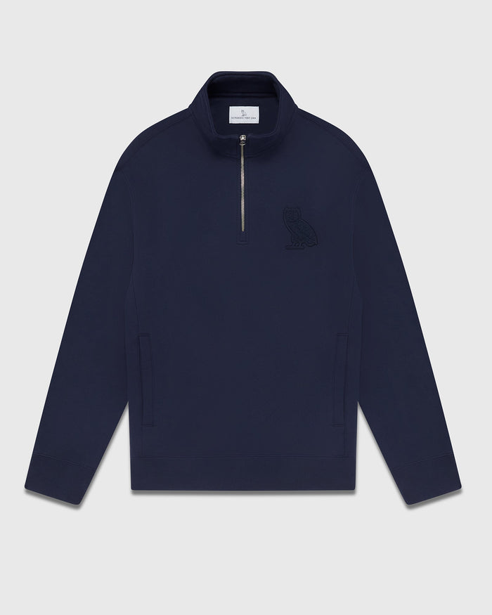 Mini OG Quarter Zip Mockneck Sweatshirt - Navy