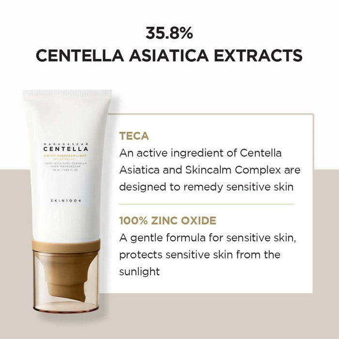 Skin1004 Madagascar Centella Air-Fit Sun Cream Light 1.69oz/ 50ml