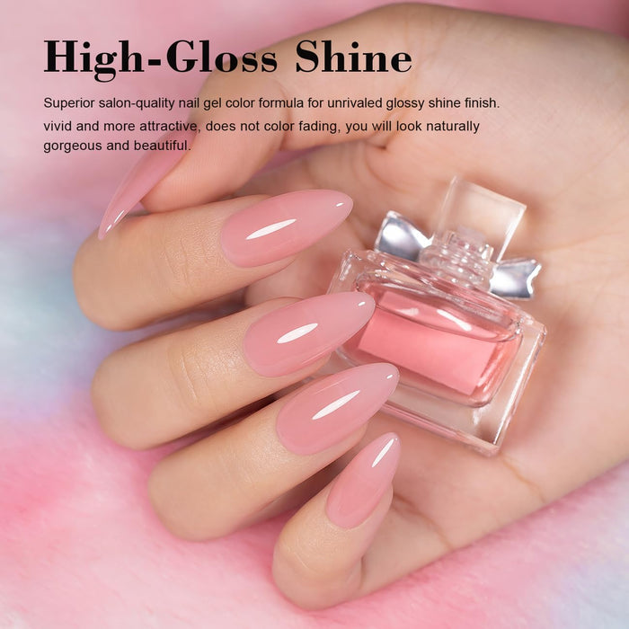High-gloss shine soft pink manicure superior salon-quality formula vivid attractive natural gorgeous beautiful