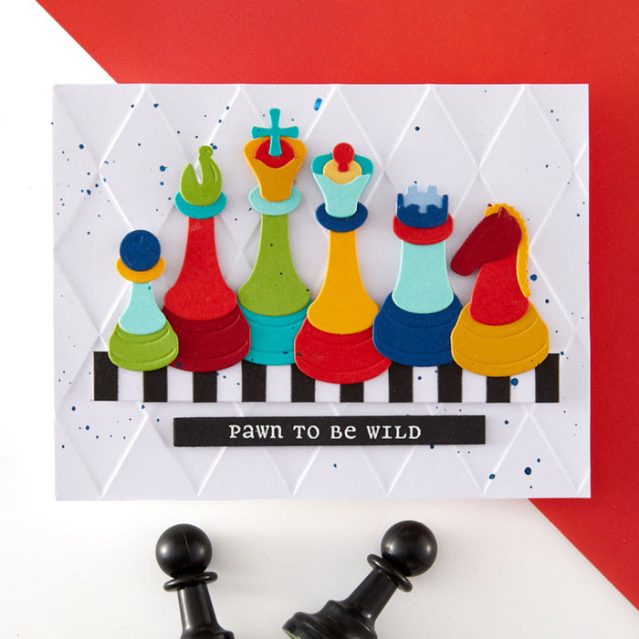 Spellbinders - Die - Chess & Checkers. Available at Embellish Away in Bowmanville Ontario Canada. Example by brand ambassador.