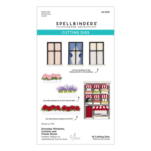 Spellbinders - Die - Everyday Windows + Curtains & Flower Boxes. Available at Embellish Away in Bowmanville Ontario Canada.