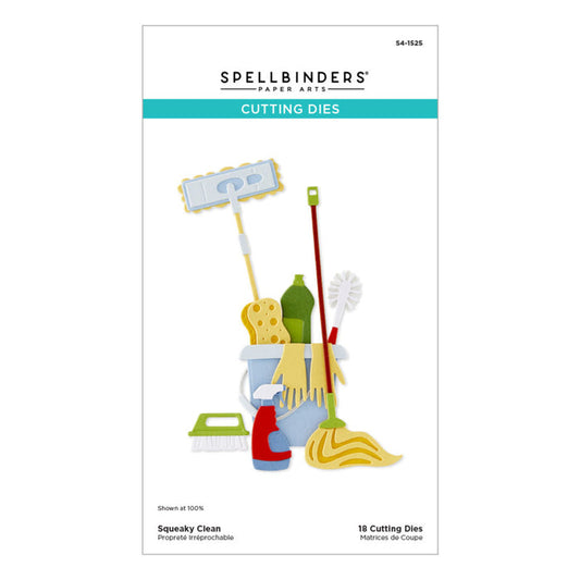 Spellbinders - Die - Squeaky Clean. Mop, Sponge, gloves and bucket. Available at Embellish Away in Bowmanville Ontario Canada.