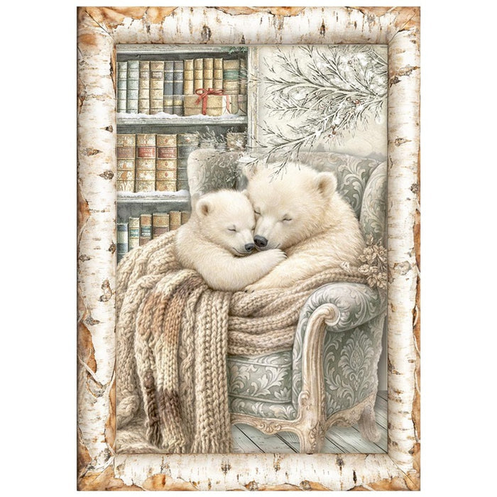 Stamperia - A6 Mini Rice Paper - 8/Sheets - White Christmas. Available at Embellish Away located in Bowmanville Ontario Canada.