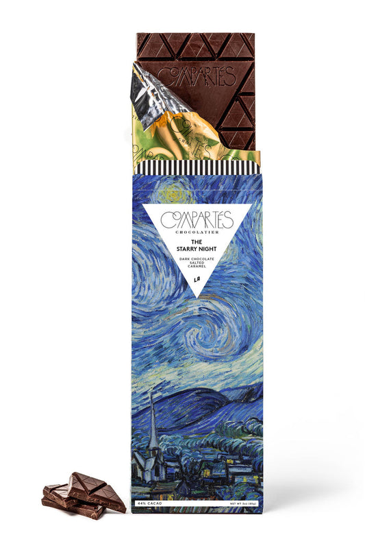 Starry Night Van Gogh Chocolate Bar - Salted Caramel Dark