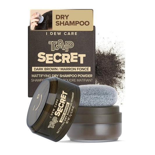 TAP SECRET MATTIFYING DRY SHAMPOO POWDER DARK BROWN - Sampon Uscat Sub Forma De Pudra Pentru Santen Inchis - skinseen.ro
