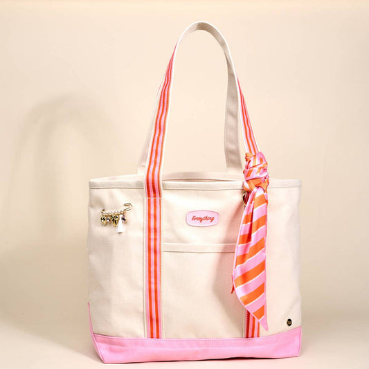 The Darling Canvas Tote Bag – Sicily Stripes Pink