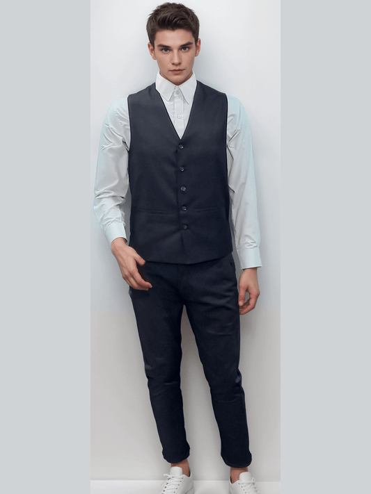 V Neck Jacket Black - J R GARMENTS