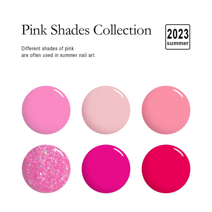 RARJSM ® Valentine's Day 6 Colors Barbie Pink Nail Gel Polish Set