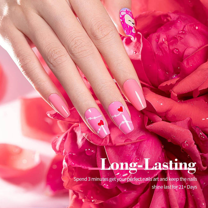 RARJSM ® Valentine's Day 6 Colors Barbie Pink Nail Gel Polish Set