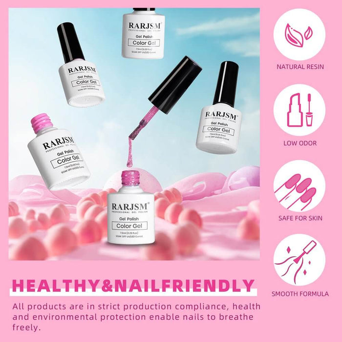RARJSM ® Valentine's Day 6 Colors Barbie Pink Nail Gel Polish Set