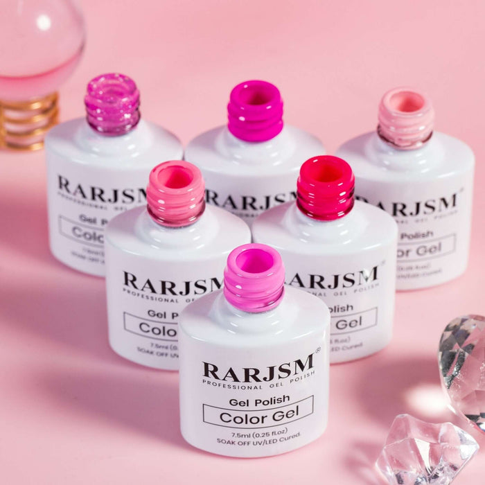 RARJSM ® Valentine's Day 6 Colors Barbie Pink Nail Gel Polish Set