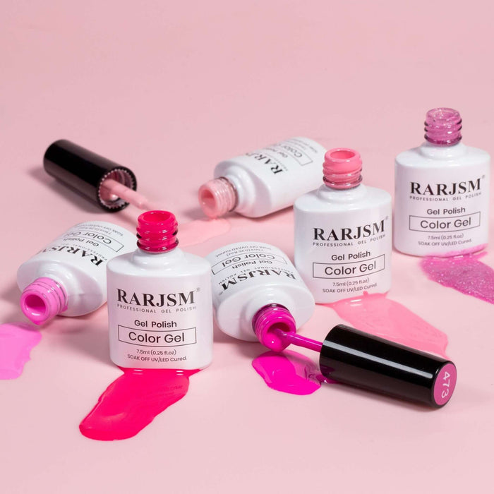 RARJSM ® Valentine's Day 6 Colors Barbie Pink Nail Gel Polish Set