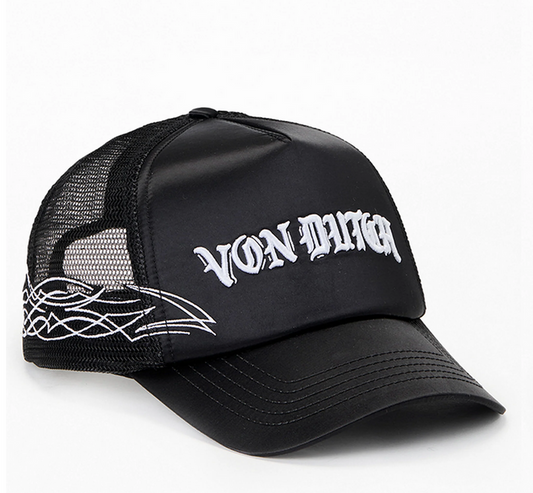 Von Dutch Black Satin Trucker