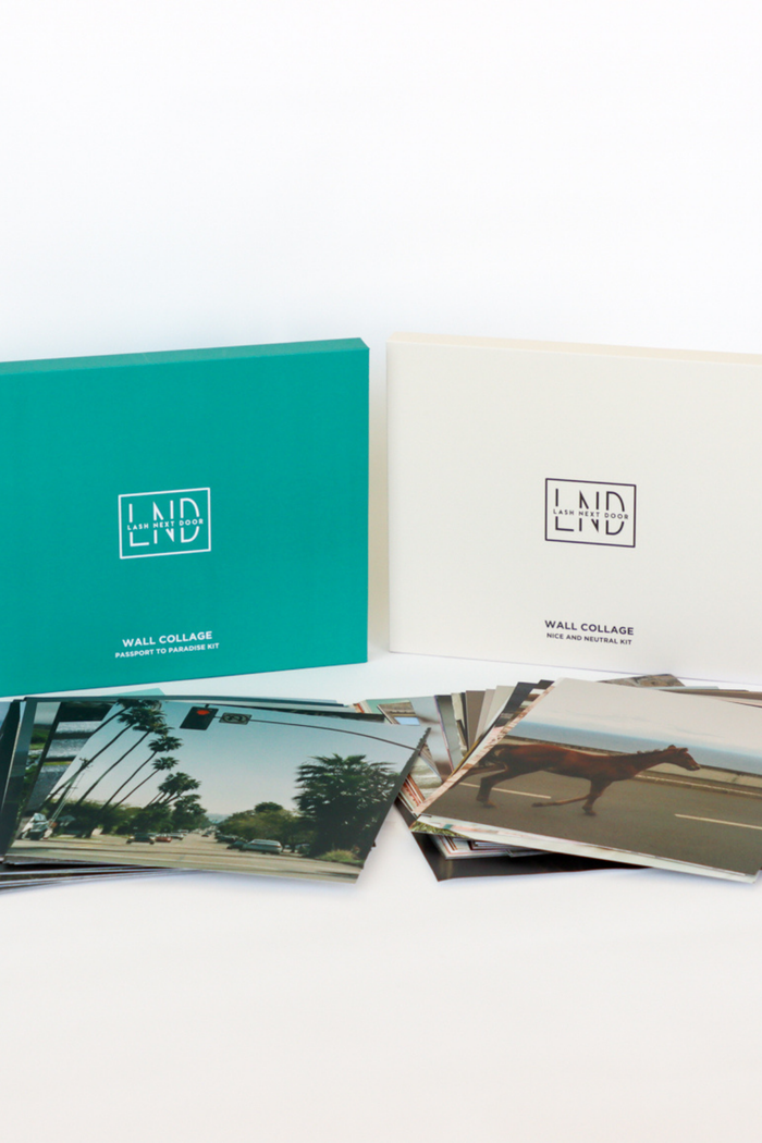 Open book with 'LND' branding and printed images on a white background