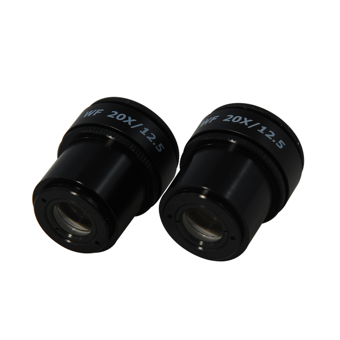 WF 20X Widefield Focusable Microscope Eyepiece, High Eyepoint, 30mm, FOV 12.5mm, Adjustable Diopter (Pair)
