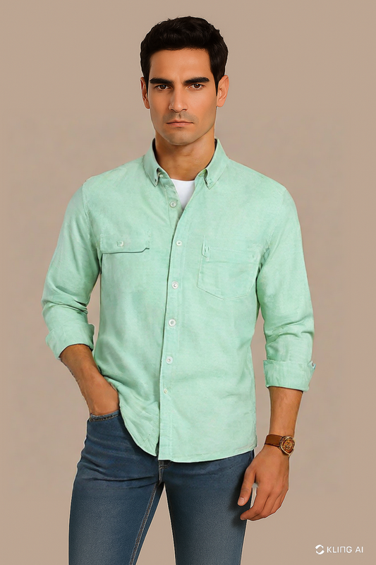 Winter Green Mint Oxford Shirt