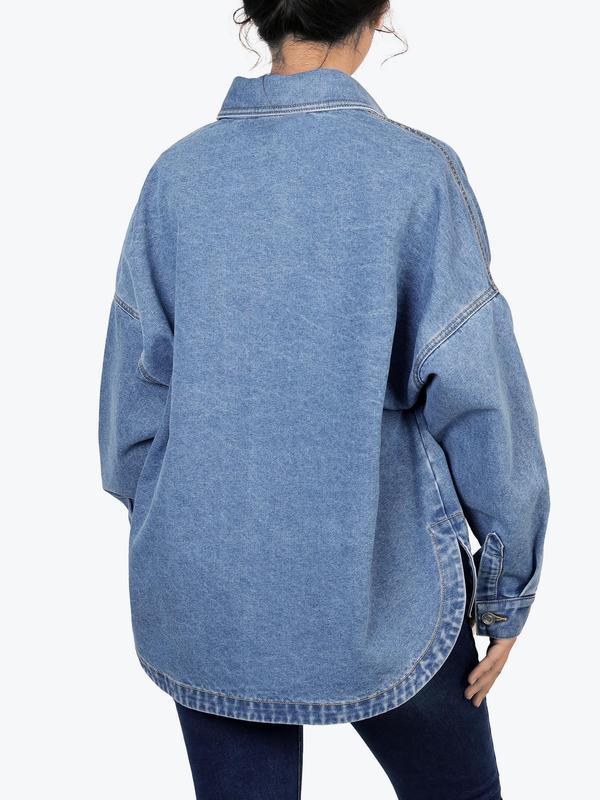 Women's Rabbit Fur-Lined Denim Jacket — Casual Long Sleeve Warm Style
